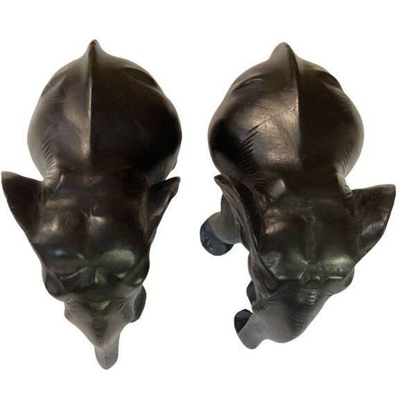 Hand Carved Desert Black Ebony Elephants Symbol Of Peace - No Tusks - Picture 3 of 11